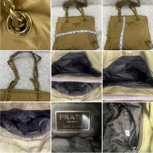 Prada Brown Tessuto Catena Quilted Nylon Shoulder Bag - Picture 16 of 16